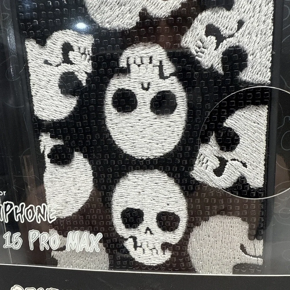 Pink Sky REAPER SKULL iPhone 16 PRO Max Case Beaded Limited Edition Halloween